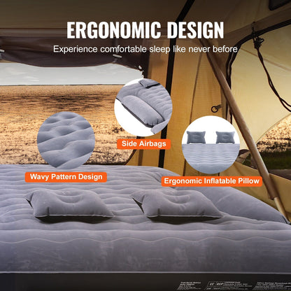 Materasso ad aria per cassone di camion, per cassoni di camion full size da 6-6,5 piedi, materasso ad aria gonfiabile da campeggio con pompa ad aria da 12 V e 2 cuscini