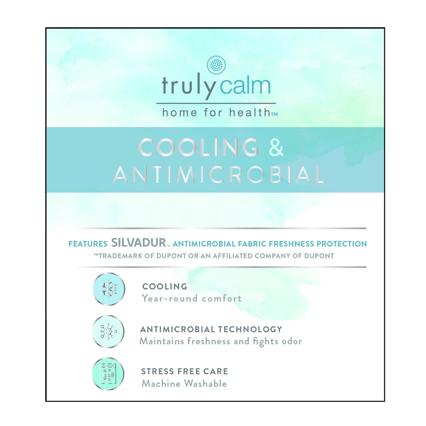 Set copripiumino antimicrobico Truly Calm Silver Cool da 3 pezzi