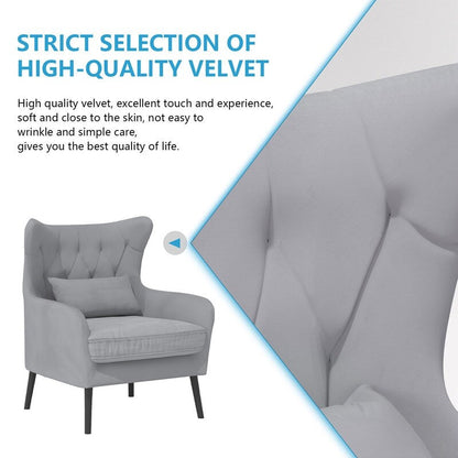 Divano a due posti in metallo con cuscino spesso in velluto Tuft