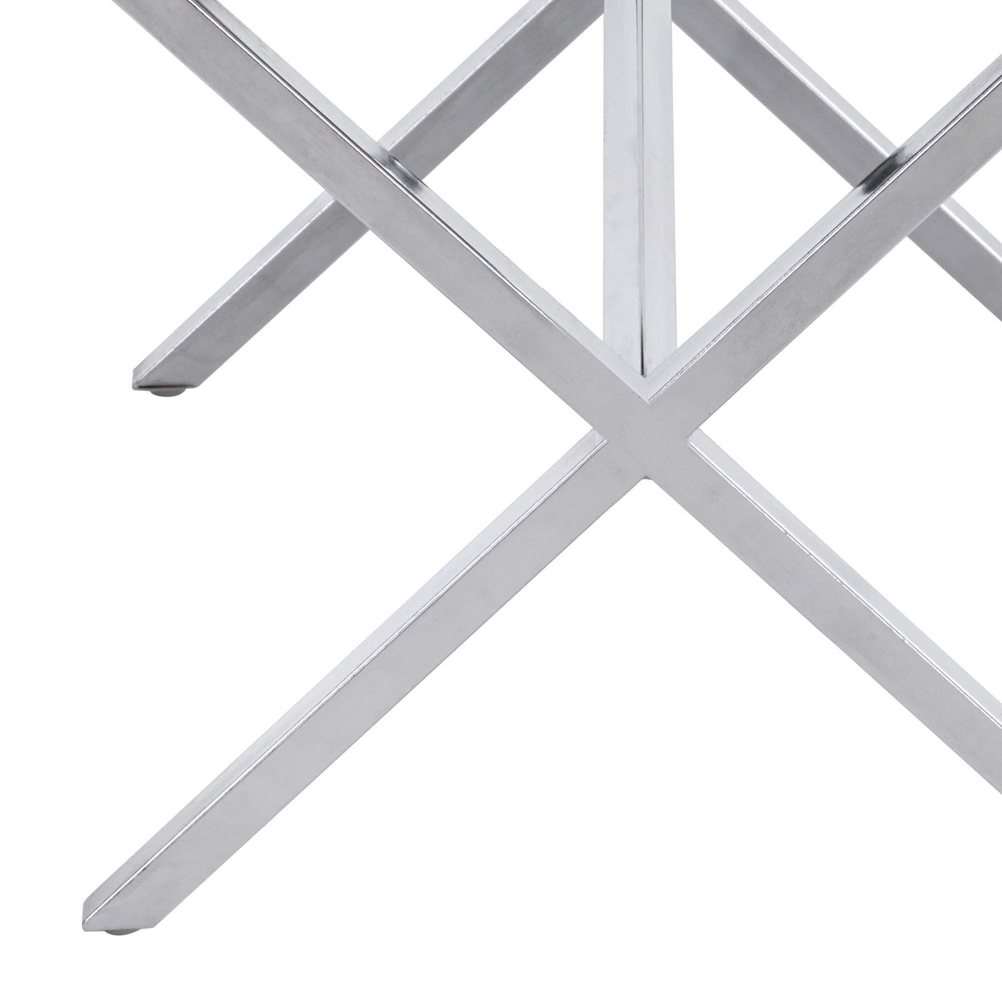 Panca da toeletta in similpelle trapuntata con gambe a X in metallo