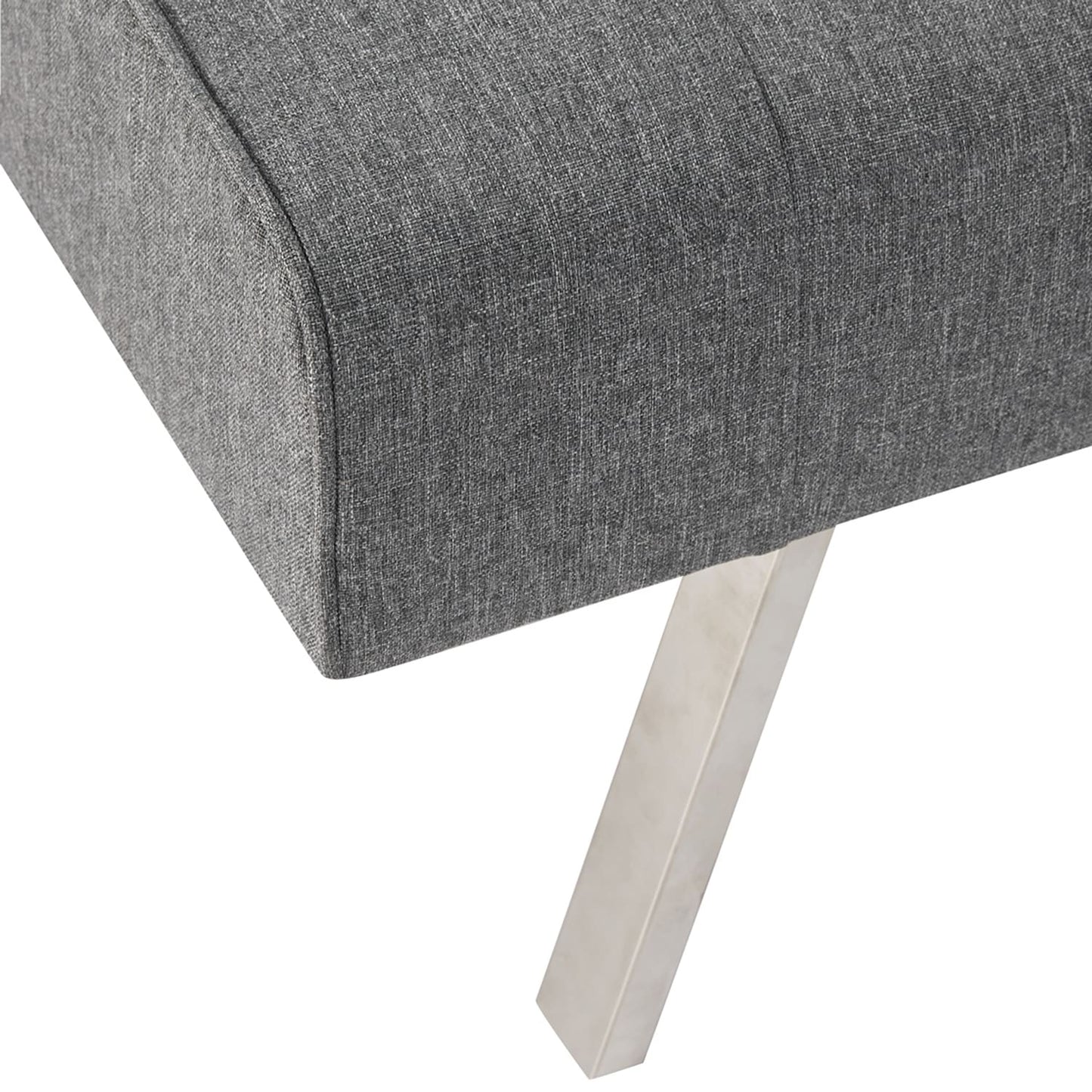 Divano letto futon imbottito in stile moderno di metà secolo con schienale diviso e gambe cromate