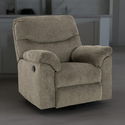 Poltrona reclinabile Tul Rocker, imbottitura in schiuma di fibra di poliestere, poliestere grigio stucco