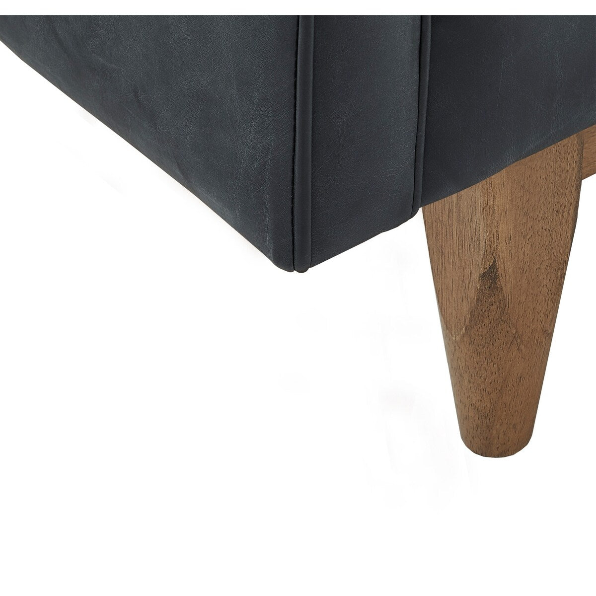 Divano a due posti Tullio in pelle nera con bottoni trapuntati di iNSPIRE Q Modern - Divano