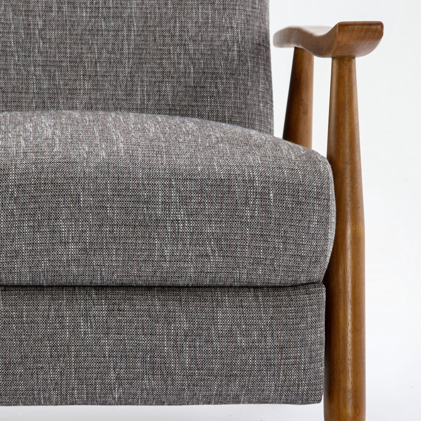 Poltrona reclinabile Tustin Wood Arm Push Back in tessuto tecnico - Grigio cenere