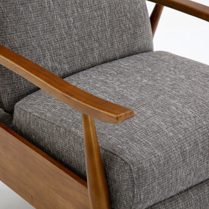 Poltrona reclinabile Tustin Wood Arm Push Back in tessuto tecnico - Grigio cenere