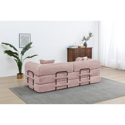 Divano letto trasformabile Twilight in 2 pezzi, divano letto pieghevole in velluto a coste con struttura fissa per spazi abitativi accoglienti