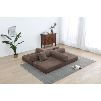 Divano letto trasformabile Twilight in 2 pezzi, divano letto pieghevole in velluto a coste con struttura fissa per spazi abitativi accoglienti