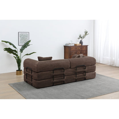 Divano letto trasformabile Twilight in 2 pezzi, divano letto pieghevole in velluto a coste con struttura fissa per spazi abitativi accoglienti