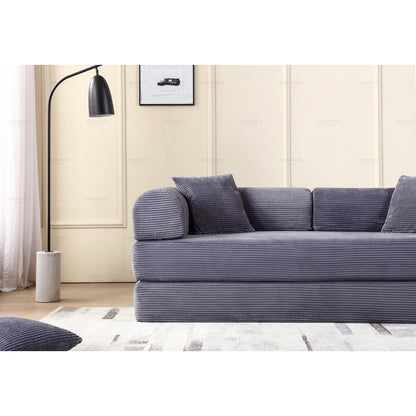 Divano letto trasformabile Twilight in 2 pezzi, divano letto pieghevole in velluto a coste con struttura fissa per spazi abitativi accoglienti