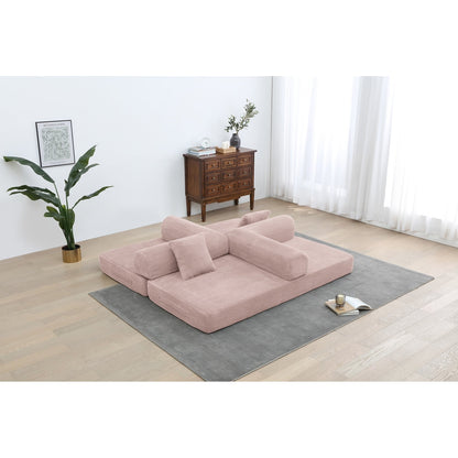 Divano letto trasformabile Twilight in 2 pezzi, divano letto pieghevole in velluto a coste con struttura fissa per spazi abitativi accoglienti