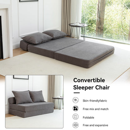 Divano letto convertibile doppio - Divano letto pieghevole multifunzionale con cuscino e schienale regolabile, ideale per dormitori/camere degli ospiti