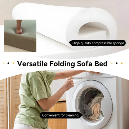 Divano letto convertibile doppio - Divano letto pieghevole multifunzionale con cuscino e schienale regolabile, ideale per dormitori/camere degli ospiti