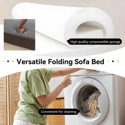 Divano letto convertibile doppio - Divano letto pieghevole multifunzionale con cuscino e schienale regolabile, ideale per dormitori/camere degli ospiti