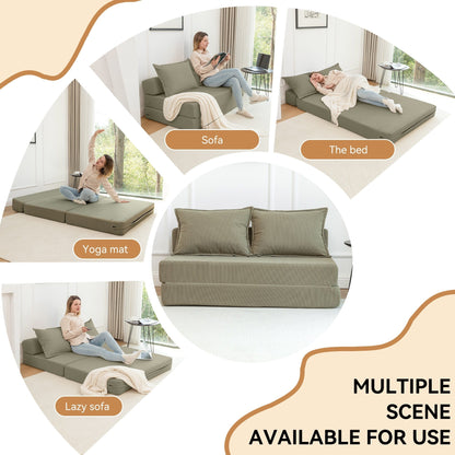 Divano letto convertibile doppio - Divano letto pieghevole multifunzionale con cuscino e schienale regolabile, ideale per dormitori/camere degli ospiti