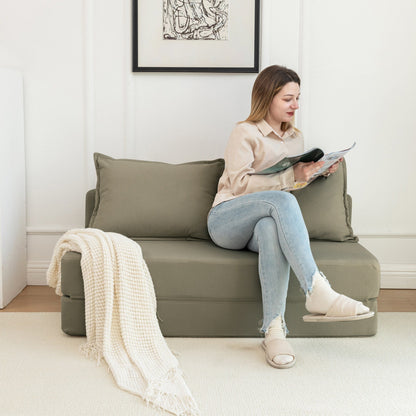 Divano letto convertibile doppio - Divano letto pieghevole multifunzionale con cuscino e schienale regolabile, ideale per dormitori/camere degli ospiti
