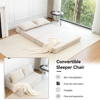 Divano letto convertibile doppio - Divano letto pieghevole multifunzionale con cuscino e schienale regolabile, ideale per dormitori/camere degli ospiti