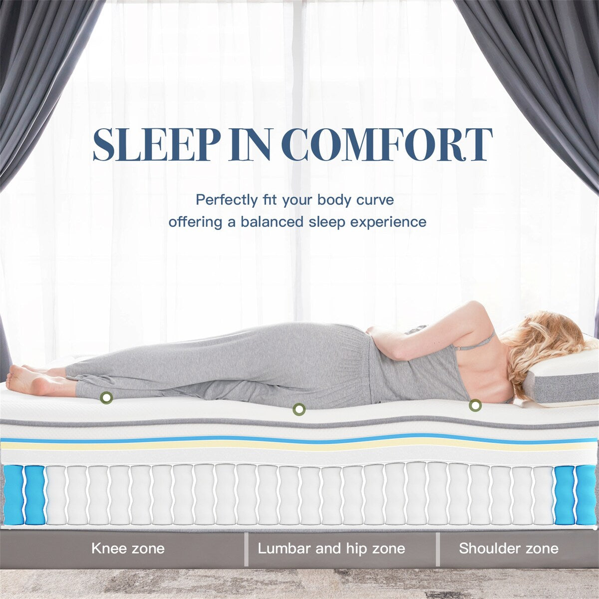 Materasso matrimoniale da 12 pollici in memory foam con supporto bilanciato