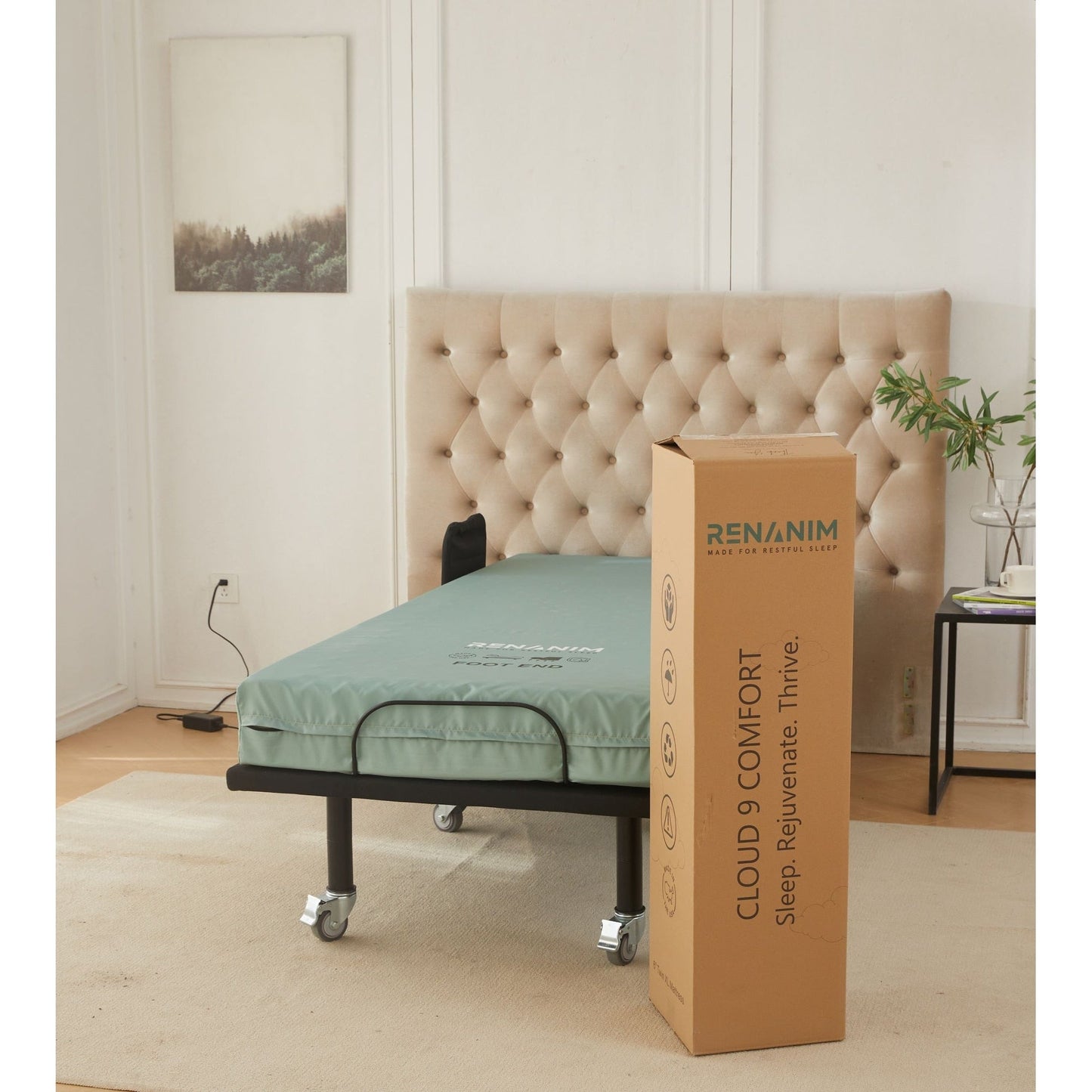 Materasso Twin XL per la ridistribuzione della pressione, 80 x 35 x 6 pollici, materasso Twin XL impermeabile in una scatola per uso domestico