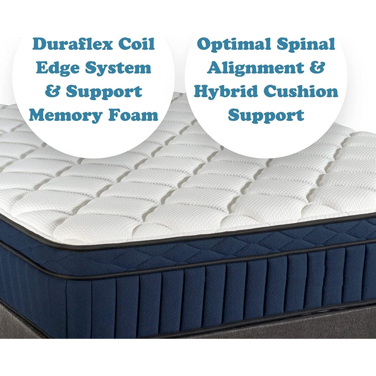 Materasso ibrido premium a molle insacchettate con supporto per bordi in memory foam Twin XL Size Tranquility 12 Medium