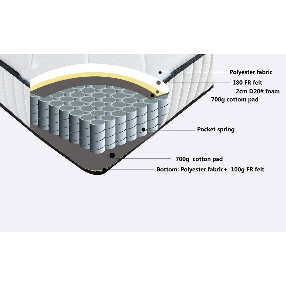 Materasso a molle insacchettate Roundhill Furniture Twin-size