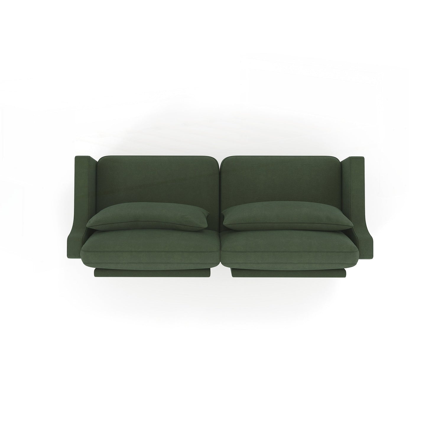 Divano a due posti in tessuto ciniglia