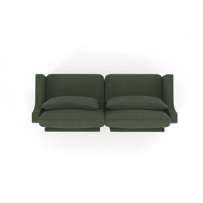 Divano a due posti in tessuto ciniglia