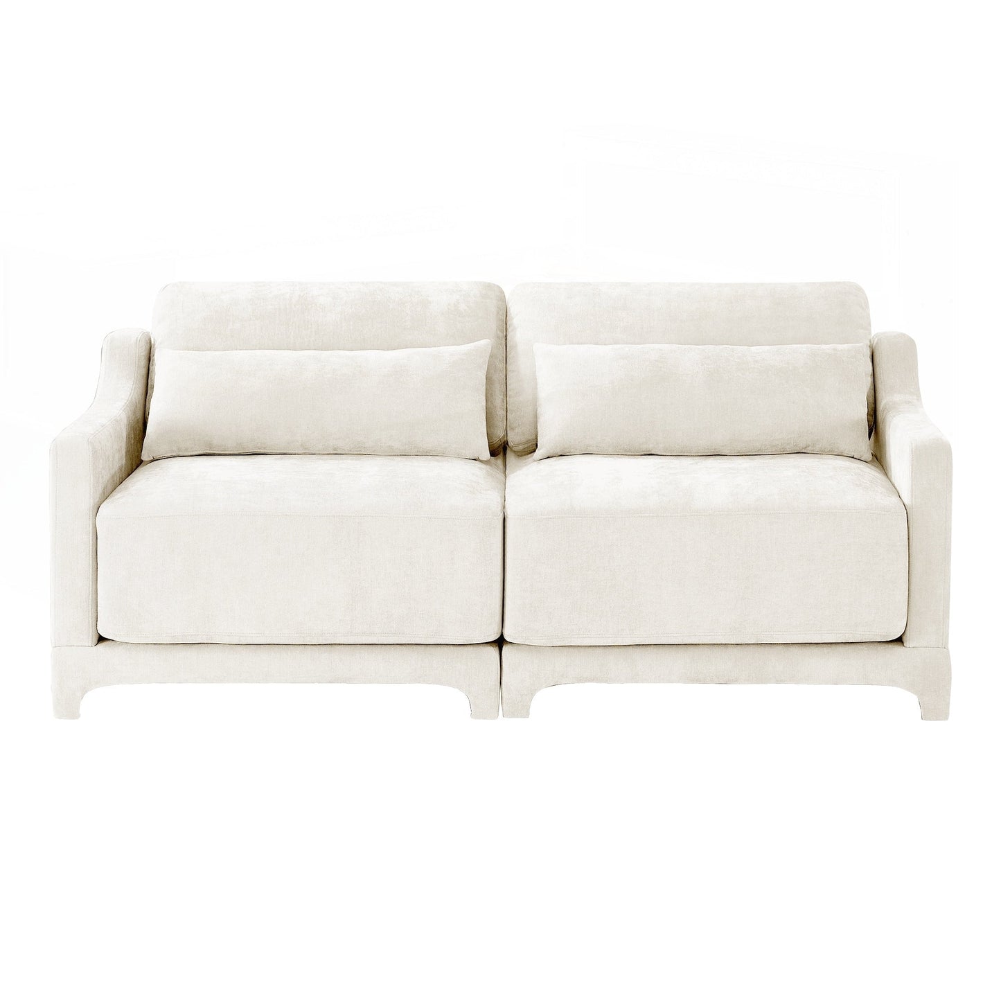 Divano a due posti in tessuto ciniglia