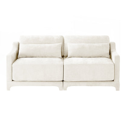 Divano a due posti in tessuto ciniglia