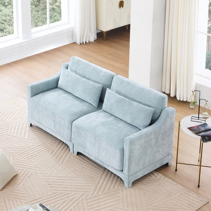 Divano a due posti in tessuto ciniglia