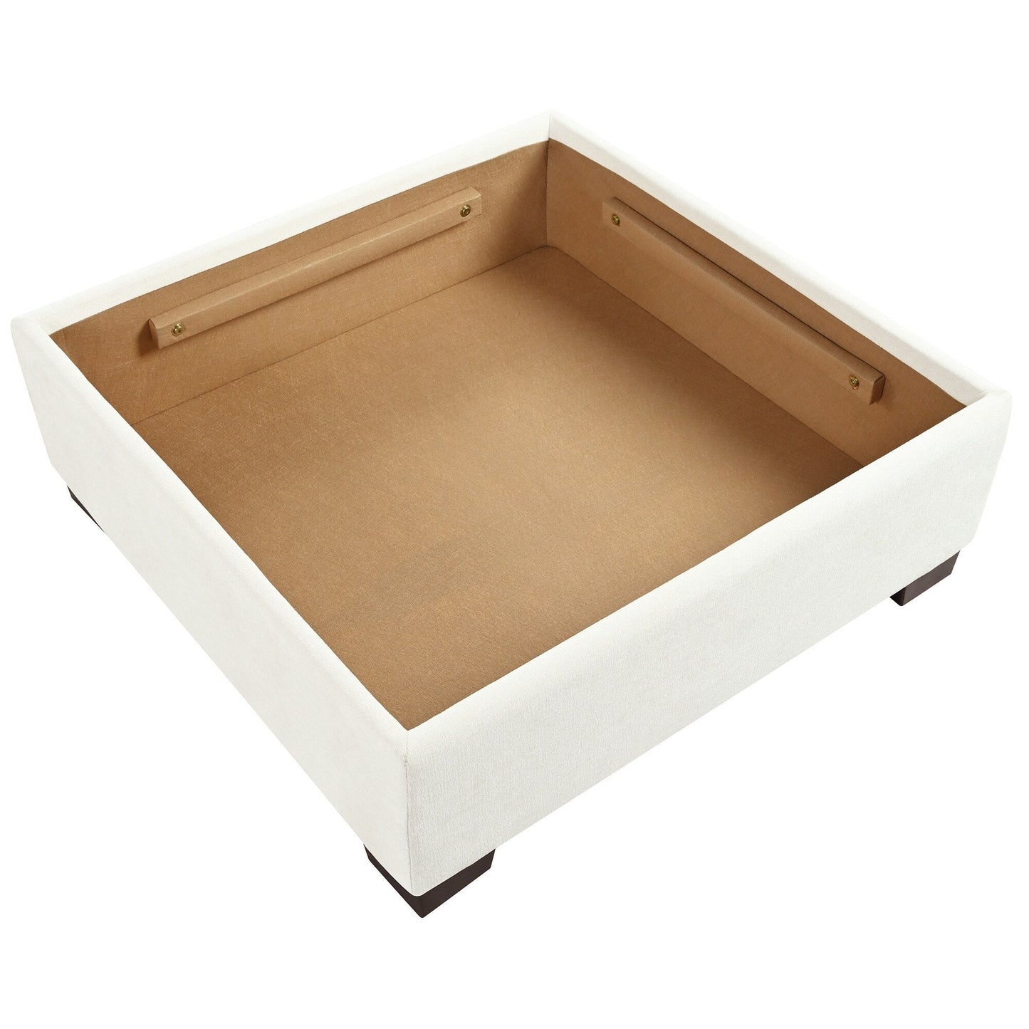 Divano componibile a 6 posti a forma di U rivestito in lino con 2 pouf contenitore mobili per home theater in soggiorno