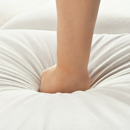 Divano componibile a 6 posti a forma di U rivestito in lino con 2 pouf contenitore mobili per home theater in soggiorno