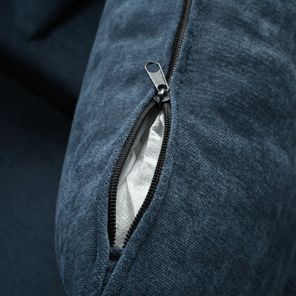 Divano componibile a 6 posti a forma di U rivestito in lino con 2 pouf contenitore mobili per home theater in soggiorno