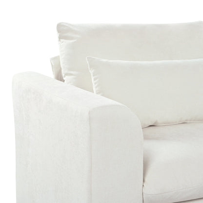 Divano componibile a 6 posti a forma di U rivestito in lino con 2 pouf contenitore mobili per home theater in soggiorno