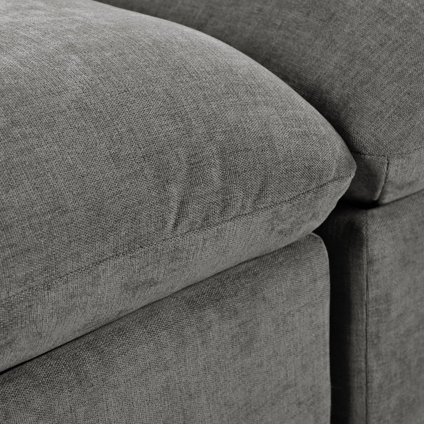 Divano componibile a 6 posti a forma di U rivestito in lino con 2 pouf contenitore mobili per home theater in soggiorno