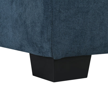 Divano componibile a 6 posti a forma di U rivestito in lino con 2 pouf contenitore mobili per home theater in soggiorno