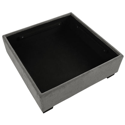 Divano componibile a 6 posti a forma di U rivestito in lino con 2 pouf contenitore mobili per home theater in soggiorno