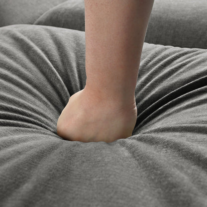 Divano componibile a 6 posti a forma di U rivestito in lino con 2 pouf contenitore mobili per home theater in soggiorno