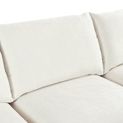 Divano componibile a 6 posti a forma di U rivestito in lino con 2 pouf contenitore mobili per home theater in soggiorno