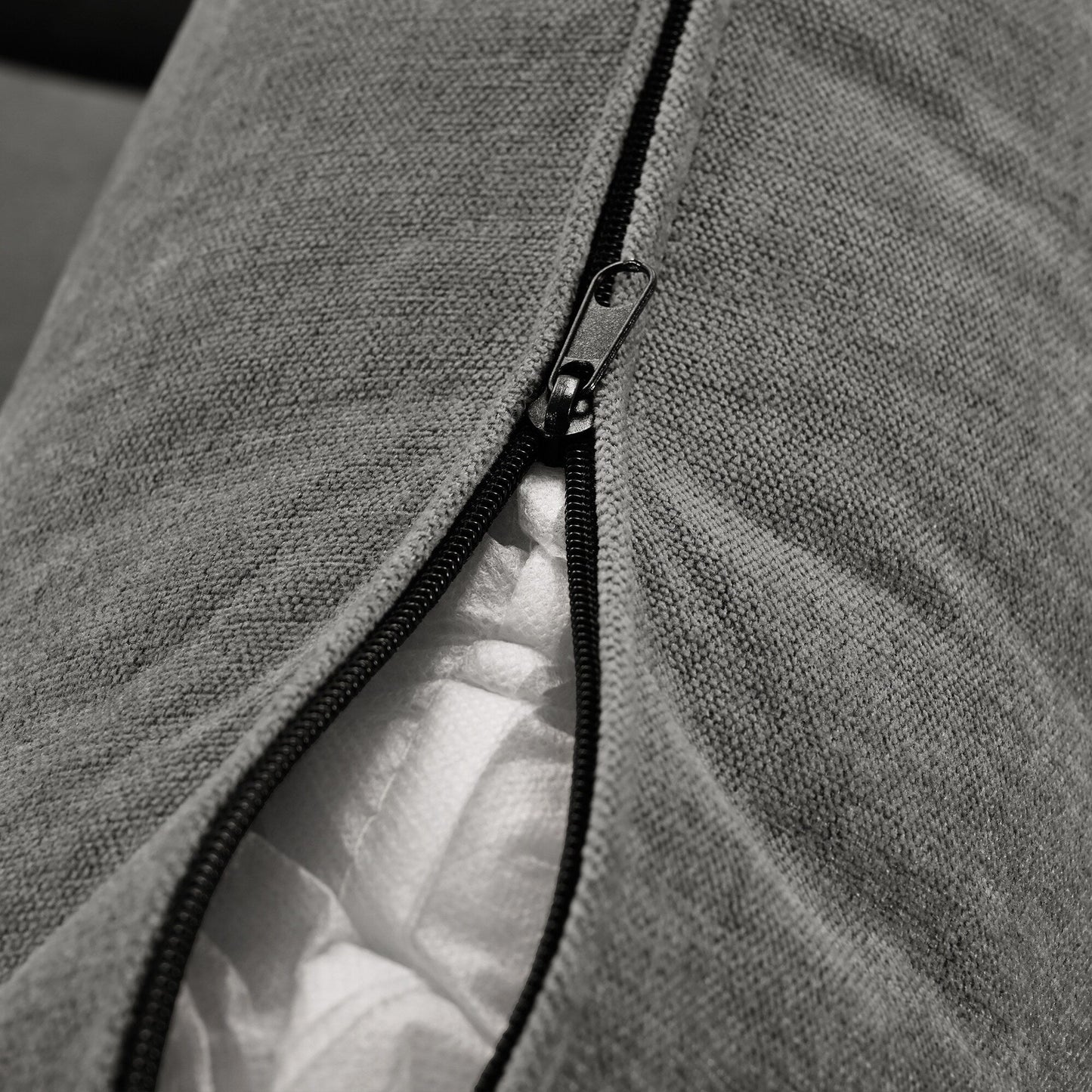 Divano componibile a 6 posti a forma di U rivestito in lino con 2 pouf contenitore mobili per home theater in soggiorno