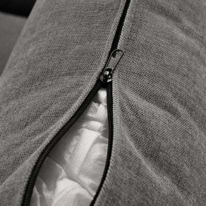 Divano componibile a 6 posti a forma di U rivestito in lino con 2 pouf contenitore mobili per home theater in soggiorno