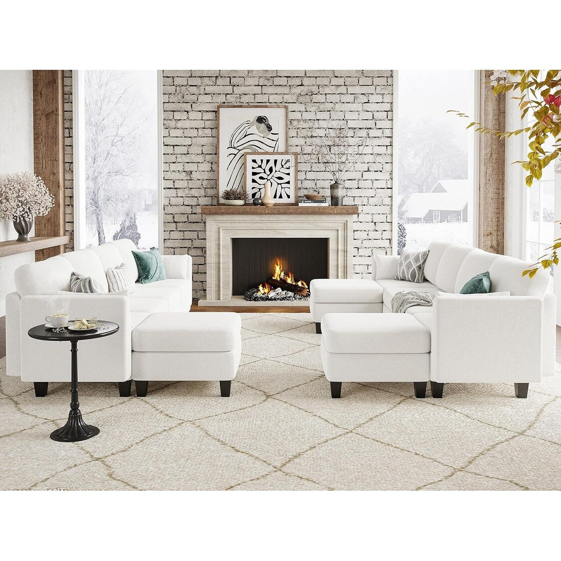 Divano componibile modulare a forma di U - Divano convertibile a 6 posti con memory foam ad alta densità, divano moderno e confortevole per il soggiorno