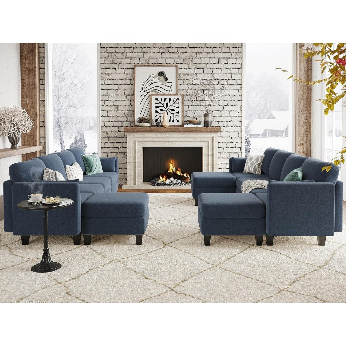 Divano componibile modulare a forma di U - Divano convertibile a 6 posti con memory foam ad alta densità, divano moderno e confortevole per il soggiorno