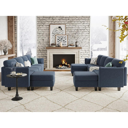 Divano componibile modulare a forma di U - Divano convertibile a 6 posti con memory foam ad alta densità, divano moderno e confortevole per il soggiorno