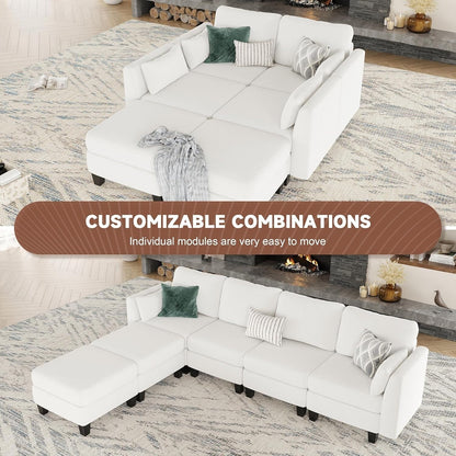 Divano componibile modulare a forma di U - Divano convertibile a 6 posti con memory foam ad alta densità, divano moderno e confortevole per il soggiorno