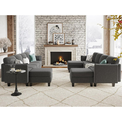 Divano componibile modulare a forma di U - Divano convertibile a 6 posti con memory foam ad alta densità, divano moderno e confortevole per il soggiorno