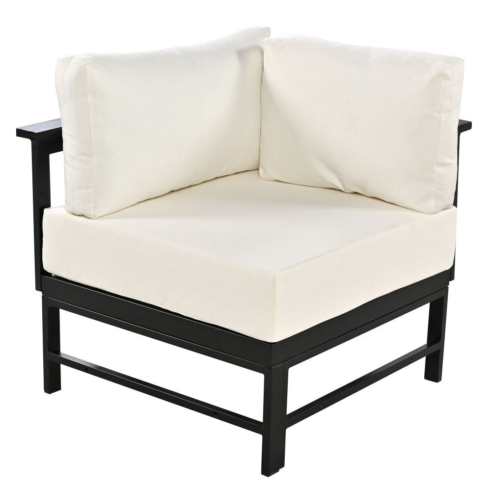 Set di divani da esterno multi-persona a forma di U, adatti per giardini