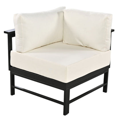 Set di divani da esterno multi-persona a forma di U, adatti per giardini