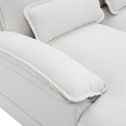 Divano componibile a U con cuscini in vita, divano simmetrico imbottito a 6 posti, divano letto con chaise longue