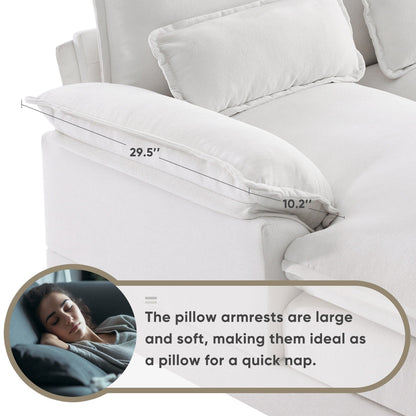 Divano a U con consolle, portabicchieri e porte USB, arredamento da interno simmetrico imbottito, set divano letto con chaise longue