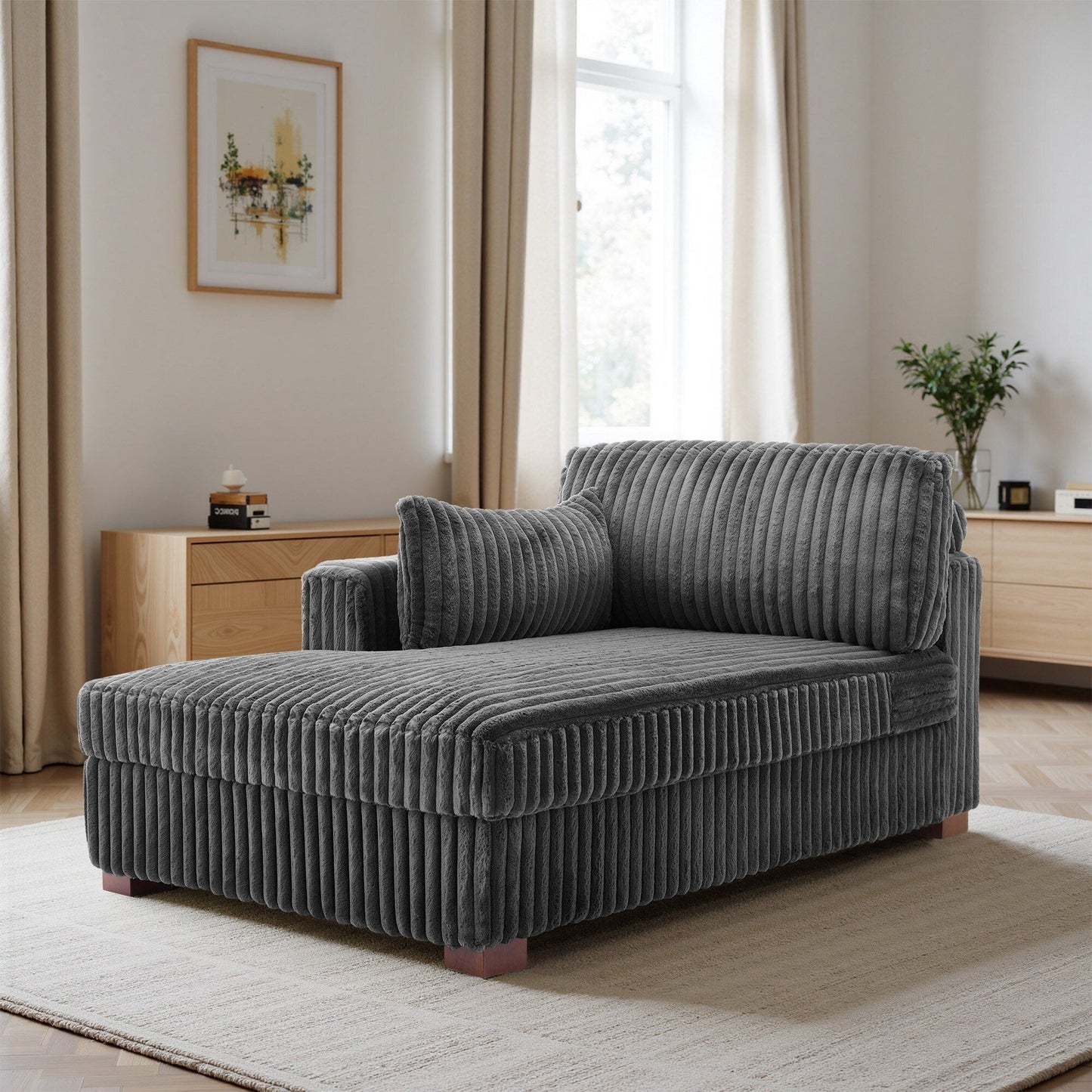 Poltrone imbottite per camera da letto UIXE con bracciolo destro e cuscino lombare